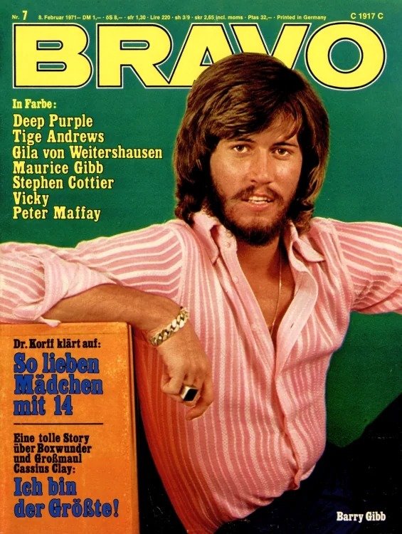 Bravo Magasin Tyskland 1971-07 – Barry Gibb Maurice Gibb Tige Andrews Gila Von Weitershausen Stephen Cottier – Originalutgåva