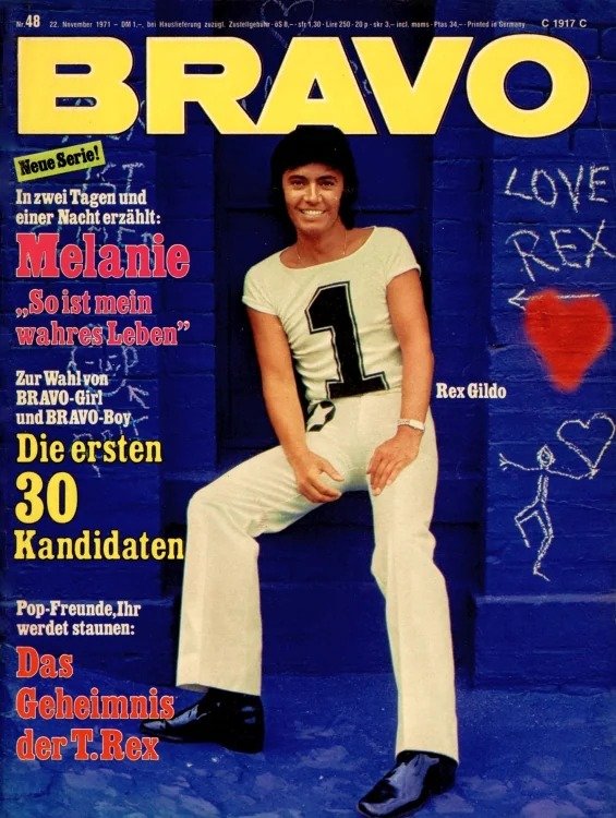 Bravo Lehti Saksa 1971-48 – Rex Gildo Melanie T. Rex – Alkuperäinen painos