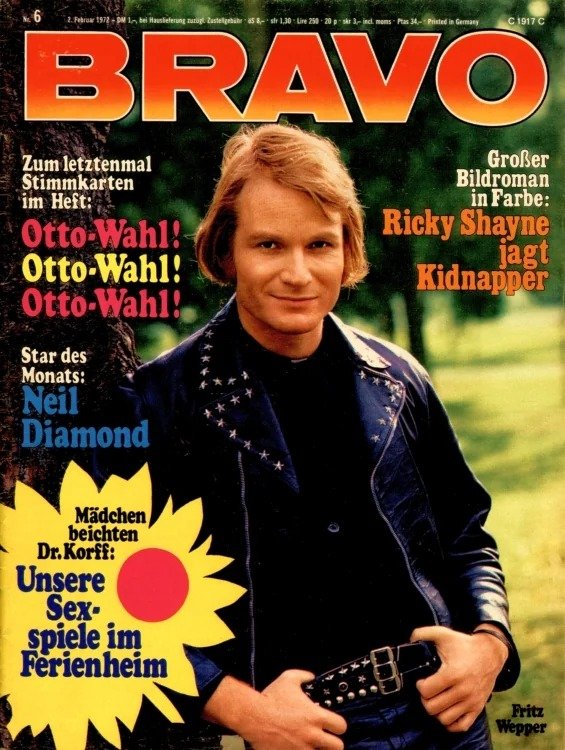 Bravo Lehti Saksa 1972-06 – Fritz Wepper Neil Diamond Ricky Shayne – Alkuperäinen painos