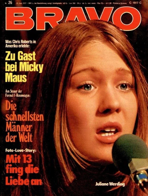 Bravo Lehti Saksa 1972-26 – Juliane Werding Chris Roberts – Alkuperäinen painos