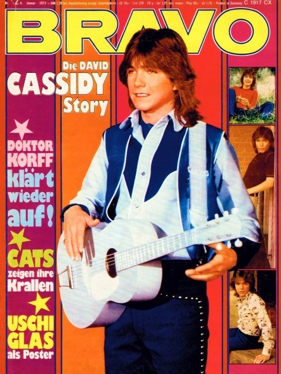 Bravo Magazine Allemagne 1973-02 – David Cassidy Uschi Glas The Cats – Édition originale