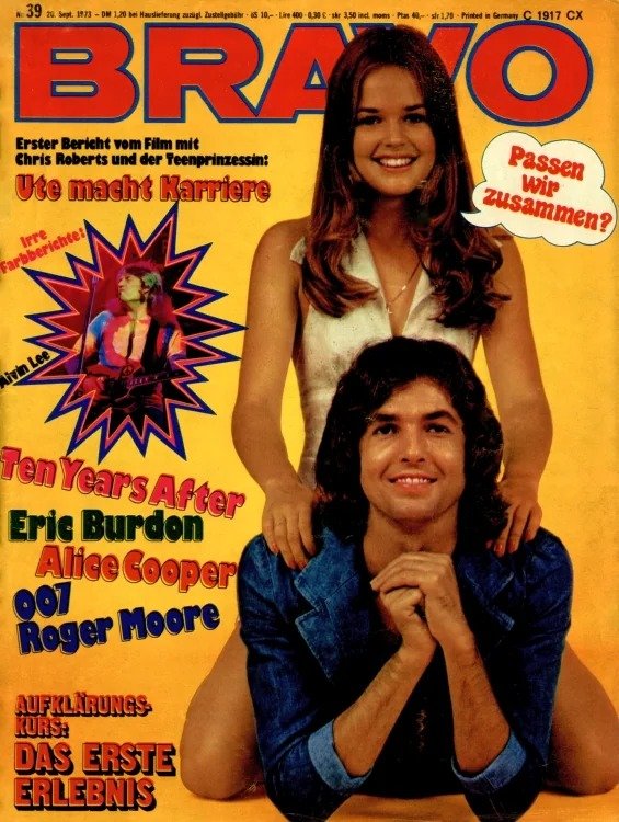 Bravo Magazin Deutschland 1973-39 Chris Roberts Alvin Lee Eric Burdon Alice Cooper Roger Moore