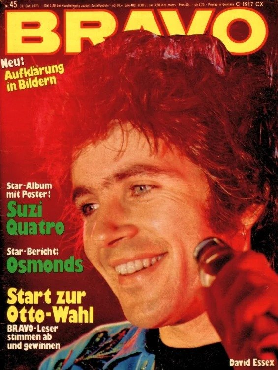 Bravo Revista Alemania 1973-45 – David Essex Suzi Quatro Osmonds – Edición original