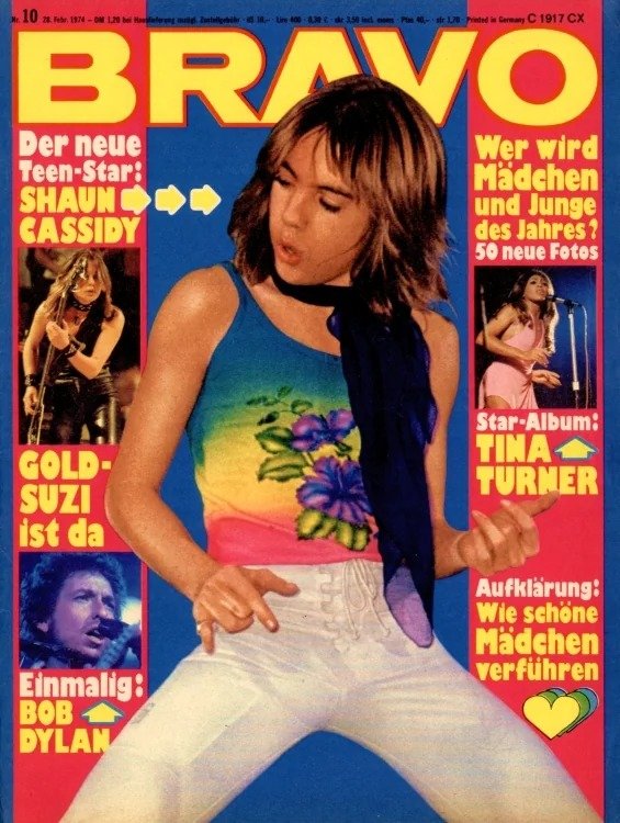 Bravo Magasin Tyskland 1974-10 – Shaun Cassidy Suzi Quatro Tina Turner Bob Dylan – Originalutgåva