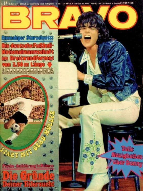 Bravo Magasin Tyskland 1974-14 – Donny Osmond Gerd Müller – Originaludgave