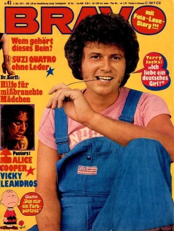 Bravo Lehti Saksa 1974-41 – Terry Jacks Alice Cooper Suzi Quatro Vicky Leandros – Alkuperäinen painos