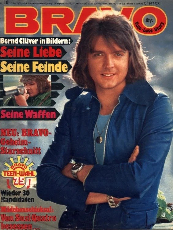 Bravo Magasin Tyskland 1975-10 – Bernd Clüver Suzi Quatro – Originalutgåva