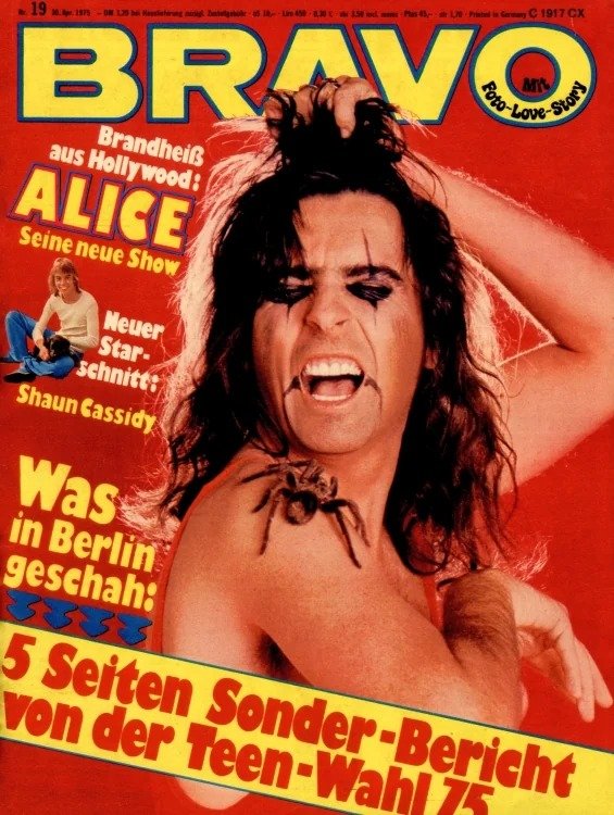 Bravo Magasin Tyskland 1975-19 – Alice Cooper Shaun Cassidy – Originalutgåva
