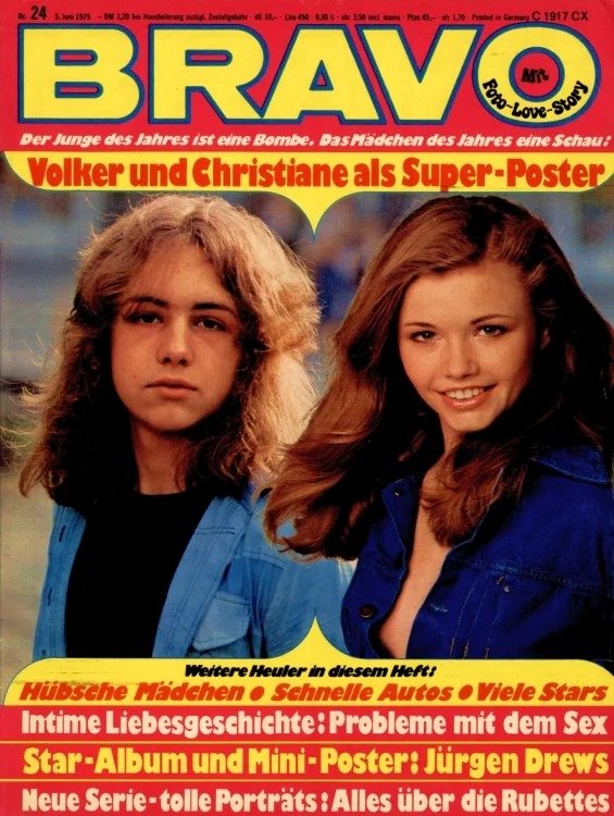 Bravo Magasin Tyskland 1975-24 – Volker Lechtenbrink Christiane Krüger Jürgen Drews The Rubettes – Originalutgåva