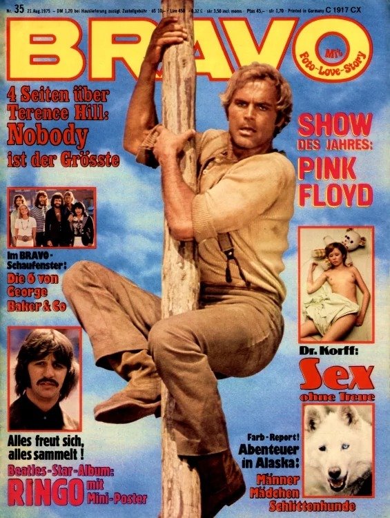 Bravo Magasin Tyskland 1975-35 – Terence Hill Ringo Starr Pink Floyd George Baker Selection – Originalutgåva