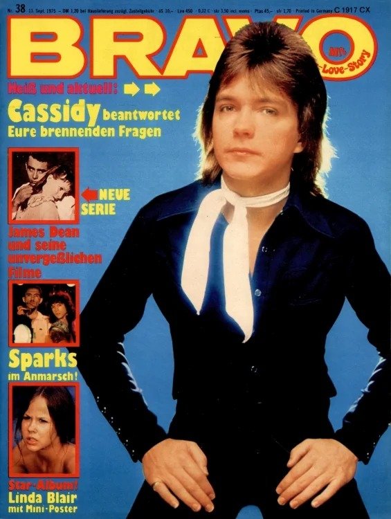 Bravo Rivista Germania 1975-38 – Cassidy David Bowie Sparks Linda Blair – Edizione originale