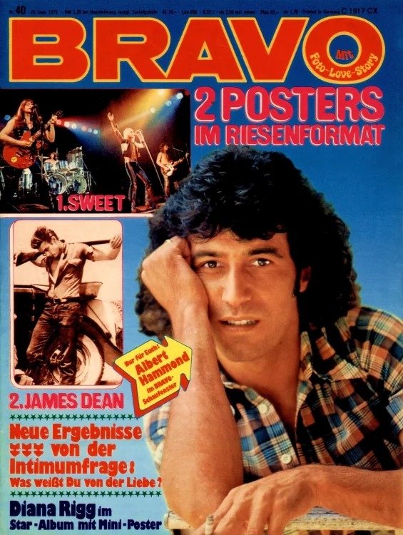Bravo Magazin Deutschland 1975-40 Diana Rigg James Dean Sweet