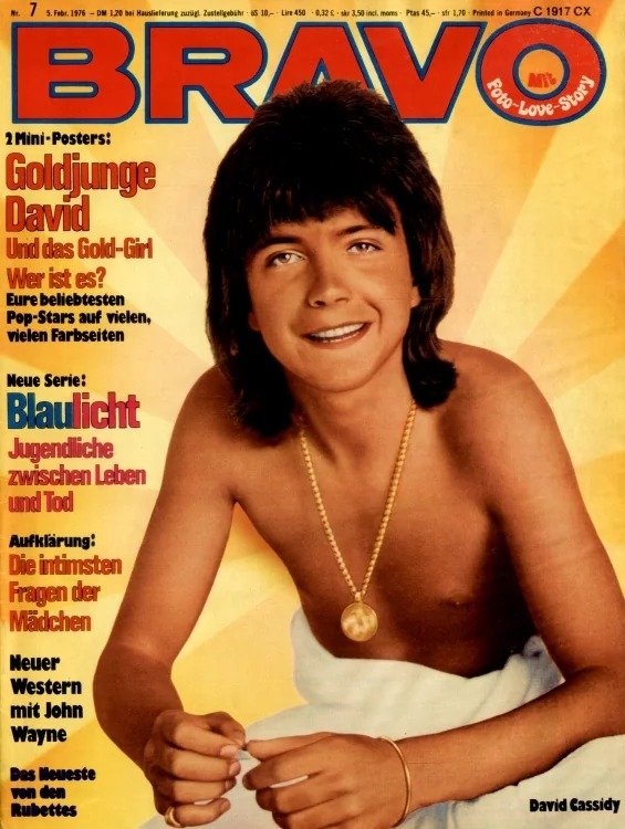 Bravo Lehti Saksa 1976-07 – David Cassidy John Wayne Rubettes – Alkuperäinen painos