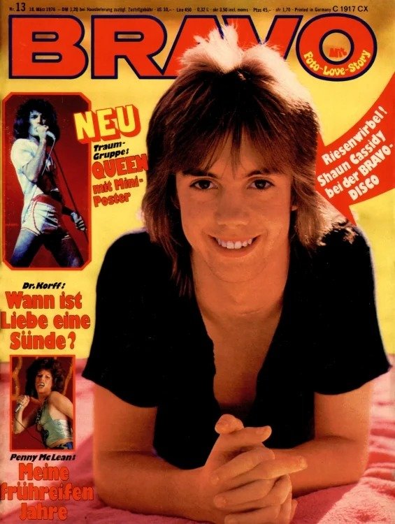 Bravo Magasin Tyskland 1976-13 – Shaun Cassidy Freddie Mercury Penny McLean Queen – Originalutgåva