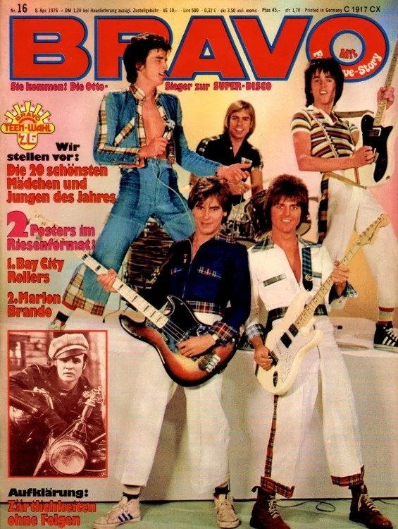 Bravo Lehti Saksa 1976-16 – Bay City Rollers Marlon Brando – Alkuperäinen painos