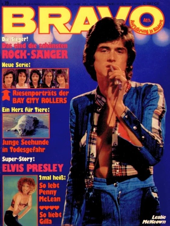 Bravo Magasin Tyskland 1976-39 – Leslie McKeown Elvis Presley Penny McLean Gilla Bay City Rollers – Originalutgåva