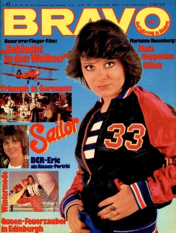 Bravo Lehti Saksa 1976-43 – Marianne Rosenberg Sailor Eric Faulkner Queen Bay City Rollers – Alkuperäinen painos