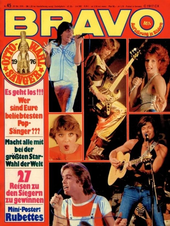Bravo Lehti Saksa 1976-45 – David Cassidy Rubettes – Alkuperäinen painos