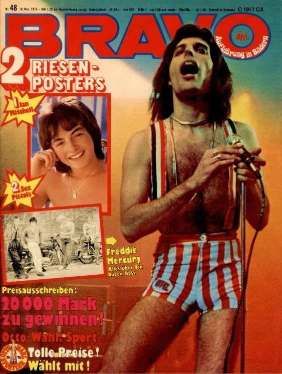 Bravo Magasin Tyskland 1976-48 – Freddie Mercury Ian Mitchell Sex Pistols Queen – Originalutgåva