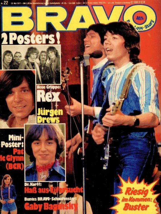 Bravo Lehti Saksa 1977-22 – Buster Jürgen Drews Pat McGlynn Gaby Baginsky Rex – Alkuperäinen painos