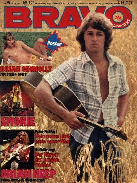 Bravo Lehti Saksa 1977-39 – Andy Gibb Brian Connolly Peter Maffay Smokie Uriah Heep – Alkuperäinen painos