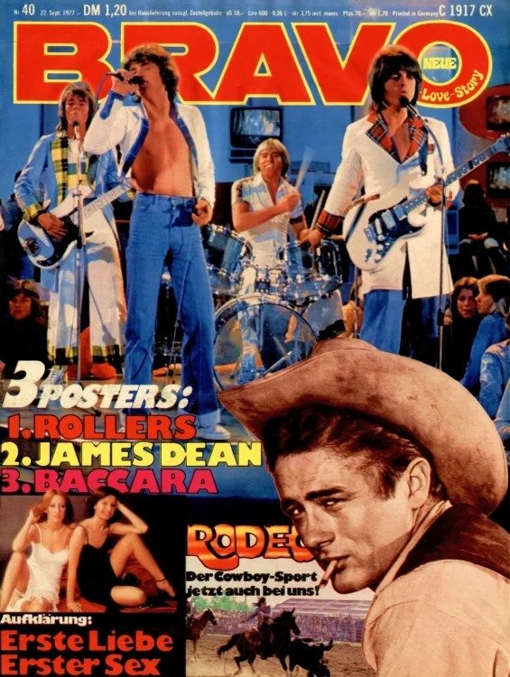 Bravo Lehti Saksa 1977-40 – Bay City Rollers James Dean Baccara – Alkuperäinen painos