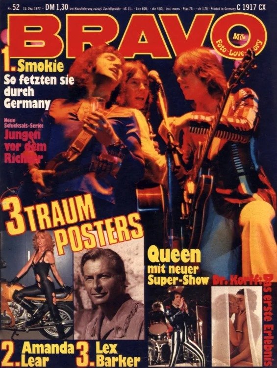 Bravo Magasin Tyskland 1977-52 – Smokie Queen Amanda Lear Lex Barker – Originalutgåva