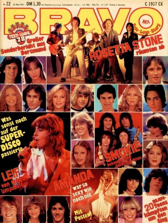 Bravo Lehti Saksa 1978-22 – Rosetta Stone Amanda Lear Leif Garrett Smokie – Alkuperäinen painos