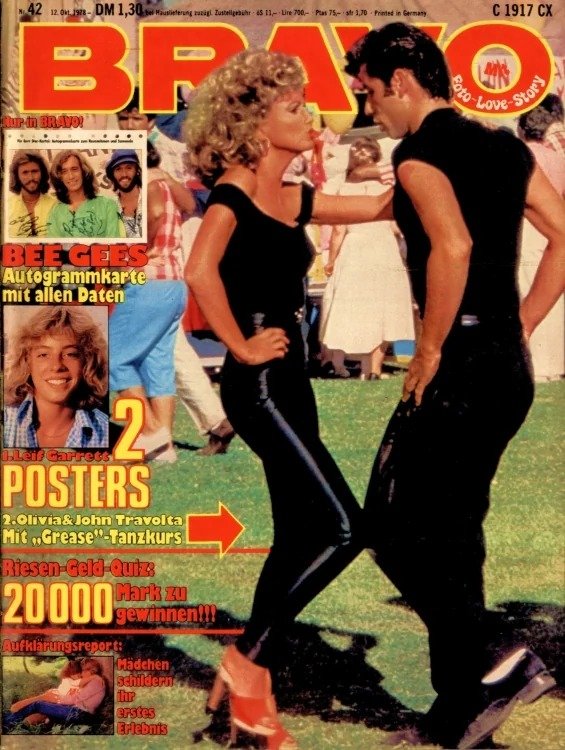 Bravo Magasin Tyskland 1978-42 – Olivia Newton-John John Travolta Leif Garrett Bee Gees – Originaludgave