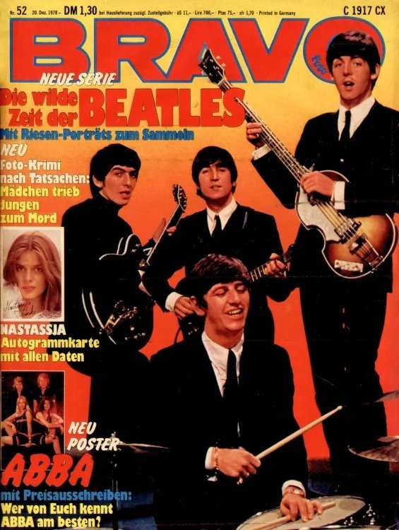 Bravo Rivista Germania 1978-52 – John Lennon Paul McCartney George Harrison Ringo Starr Nastassja Kinski – Edizione originale