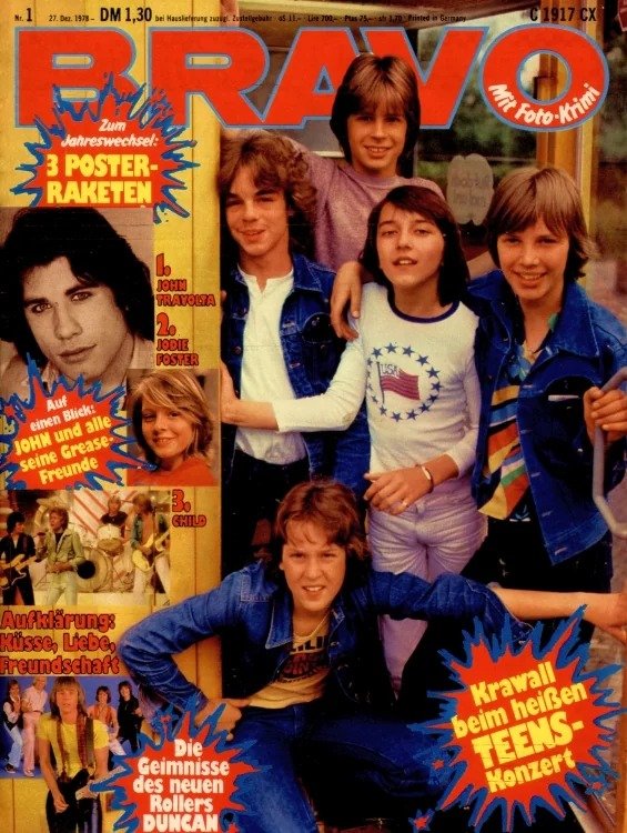 Bravo Magasin Tyskland 1979-01 – The Teens Duncan Faure John Travolta Jodie Foster Bay City Rollers – Originaludgave