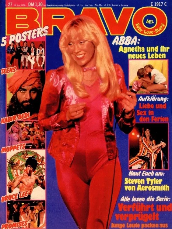 Bravo Lehti Saksa 1979-27 – Agnetha Fältskog Steven Tyler Kabir Bedi Bruce Lee ABBA – Alkuperäinen painos