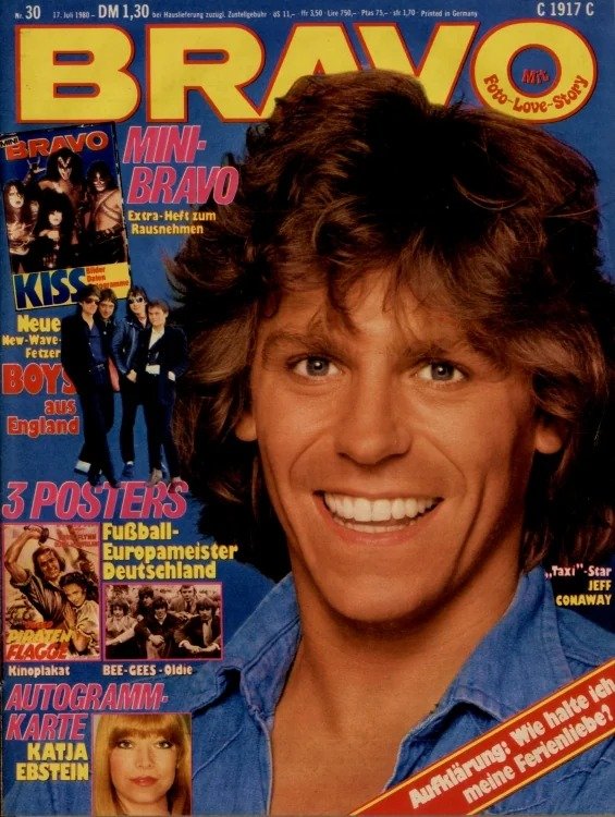 Bravo Lehti Saksa 1980-30 – Jeff Conaway Katja Ebstein KISS Bee Gees – Alkuperäinen painos