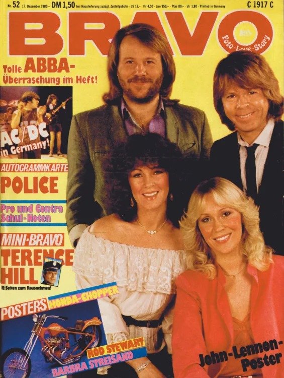 Bravo Tijdschrift Duitsland 1980-52 – Agnetha Fältskog Björn Ulvaeus Benny Andersson Anni-Frid Lyngstad Terence Hill – Originele uitgave