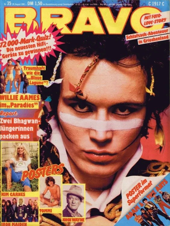 Bravo Magazine Allemagne 1981-35 – Adam Ant Willie Aames Kim Carnes John Wayne Iron Maiden – Édition originale