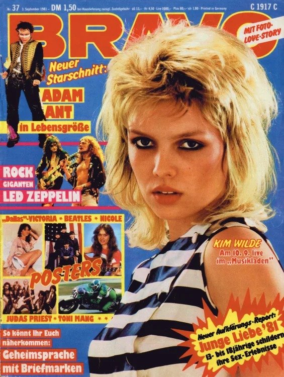 Bravo Tijdschrift Duitsland 1981-37 – Kim Wilde Adam Ant Toni Mang Led Zeppelin Judas Priest – Originele uitgave