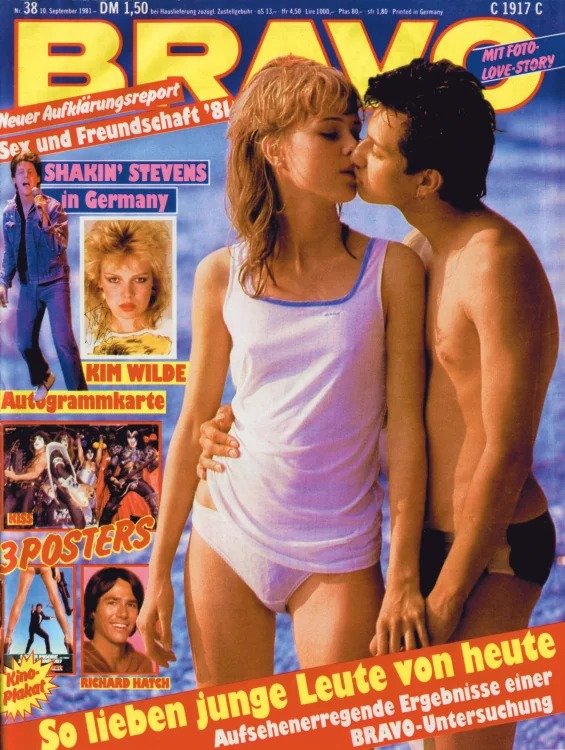 Bravo Revista Alemania 1981-38 – Shakin' Stevens Kim Wilde Richard Hatch Kiss – Edición original