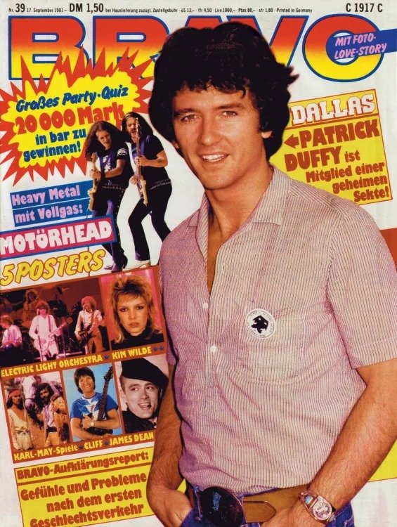 Bravo Magasin Tyskland 1981-39 – Patrick Duffy Kim Wilde Cliff Richard James Dean Motörhead – Originalutgåva