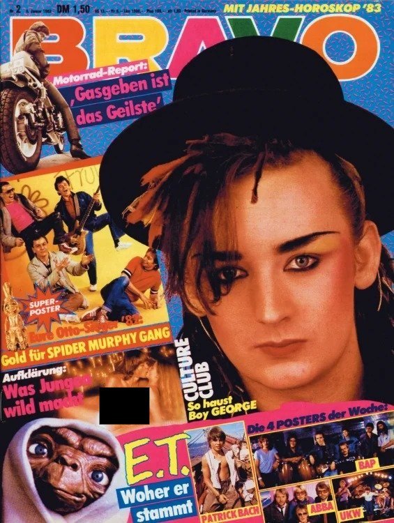 Bravo Lehti Saksa 1983-02 – Boy George E.T. Patrick Bach Spider Murphy Gang Culture Club – Alkuperäinen painos