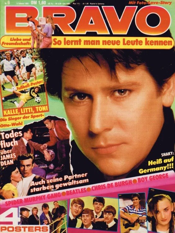 Bravo Rivista Germania 1983-06 – Shakin' Stevens James Dean Karl-Heinz Rummenigge Pierre Littbarski Toni Schumacher – Edizione originale