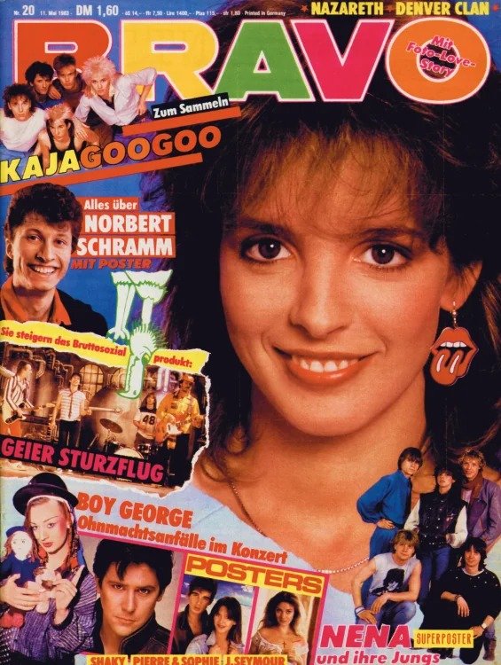 Bravo Lehti Saksa 1983-20 – Nena Norbert Schramm Boy George Shakin' Stevens Jane Seymour – Alkuperäinen painos