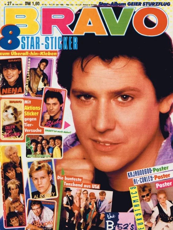 Bravo Lehti Saksa 1983-27 – Al Corley Nena Shakin' Stevens Lee Majors Kajagoogoo – Alkuperäinen painos