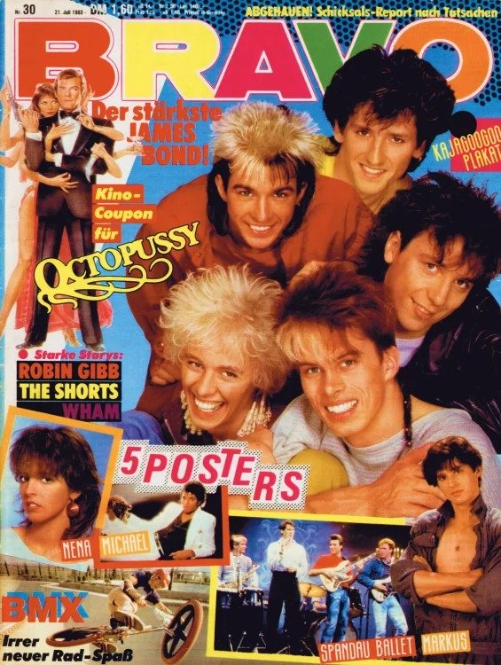 Bravo Lehti Saksa 1983-30 – Kajagoogoo Nena Michael Jackson Robin Gibb Spandau Ballet – Alkuperäinen painos