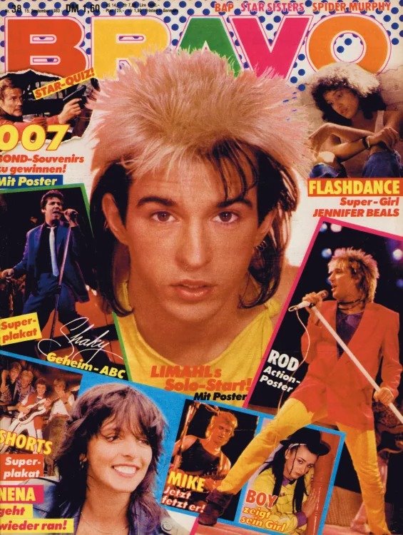 Bravo Magasin Tyskland 1983-38 – Limahl Rod Stewart Roger Moore Jennifer Beals Shakin' Stevens – Originaludgave