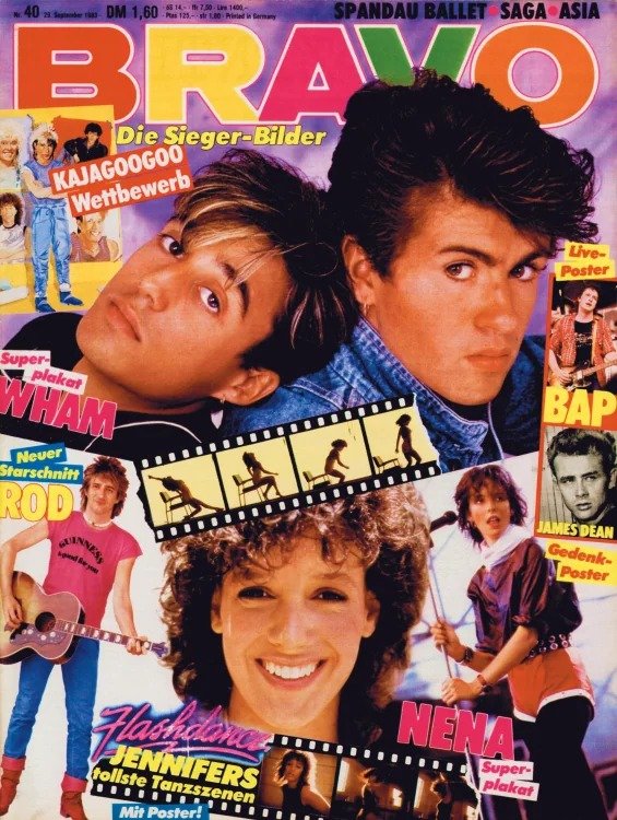 Bravo Magasin Tyskland 1983-40 – George Michael Andrew Ridgeley Jennifer Beals Nena James Dean – Originaludgave
