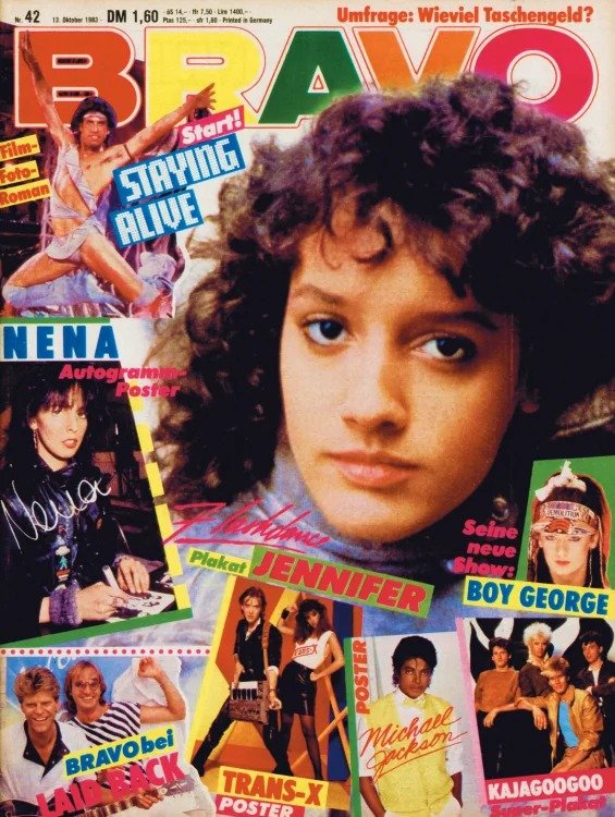 Bravo Magazin Deutschland 1983-42 Jennifer Beals Nena Boy George Michael Jackson John Travolta