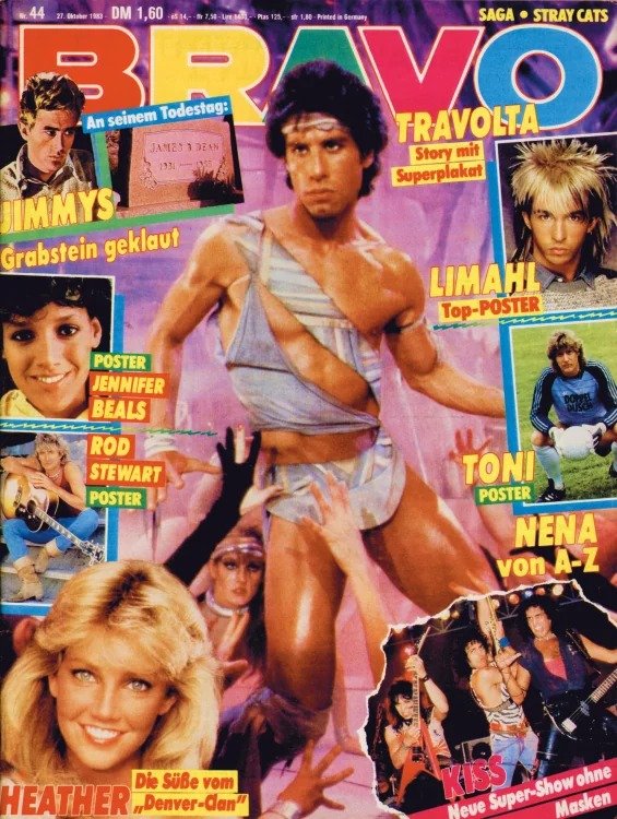 Bravo Lehti Saksa 1983-44 – John Travolta Heather Locklear Jennifer Beals Limahl Rod Stewart – Alkuperäinen painos