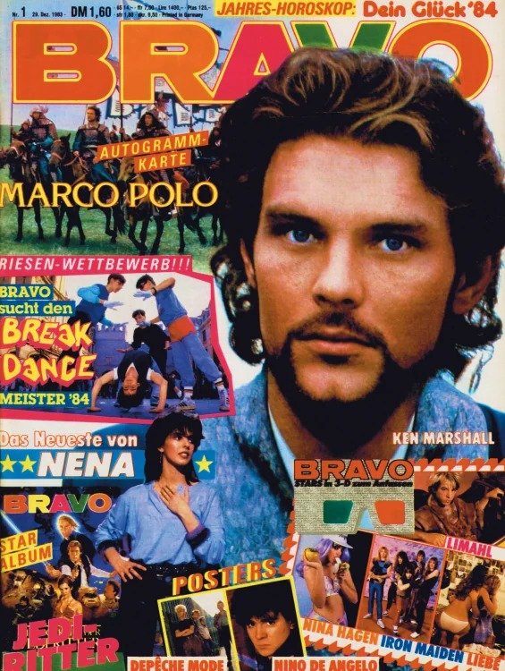 Bravo Lehti Saksa 1984-01 – Ken Marshall Nena Limahl Nina Hagen Iron Maiden – Alkuperäinen painos