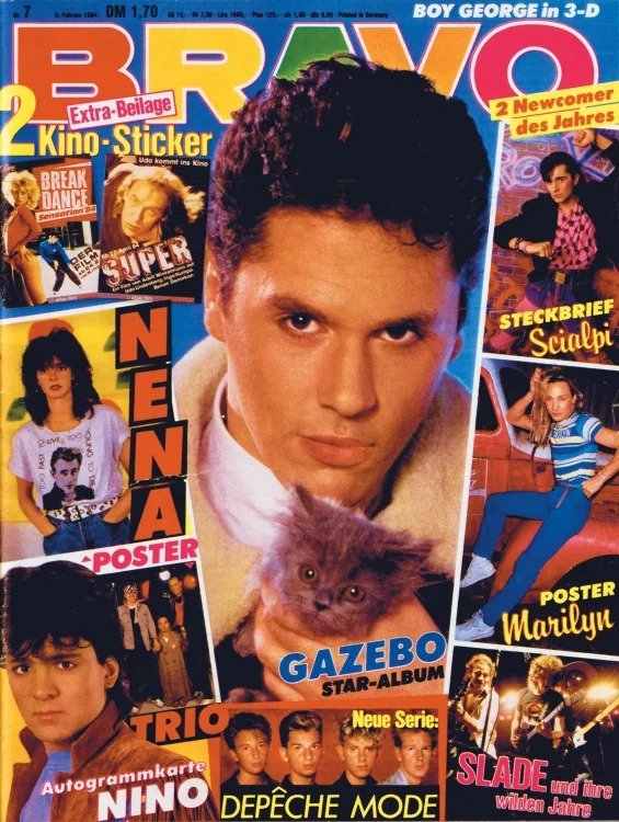 Bravo Lehti Saksa 1984-07 – Gazebo Nena Boy George Nino De Angelo Marilyn – Alkuperäinen painos