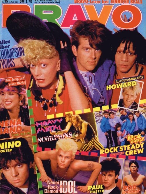 Bravo Magasin Tyskland 1984-15 – Thompson Twins Billy Idol Nena Nino De Angelo Howard Jones – Originalutgåva